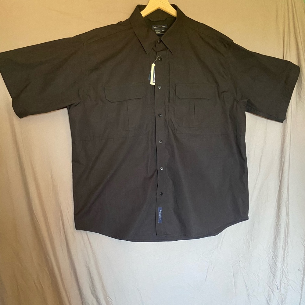 5.11 Tactical Short Sleeve Black Button Down Shirt 2XL NWT